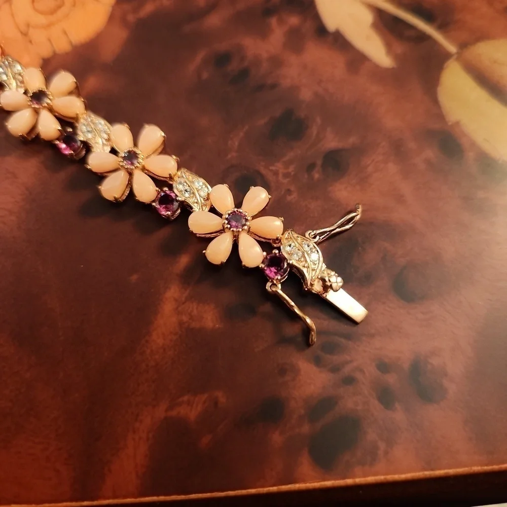 JTV Pink Opal 18k Rose Gold Over Sterling Silver Bracelet - Picture 4 of 11